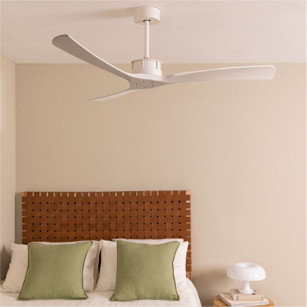 WIND LARGE - Silent 40W ceiling fan Ø152 cm 100% wood Without light