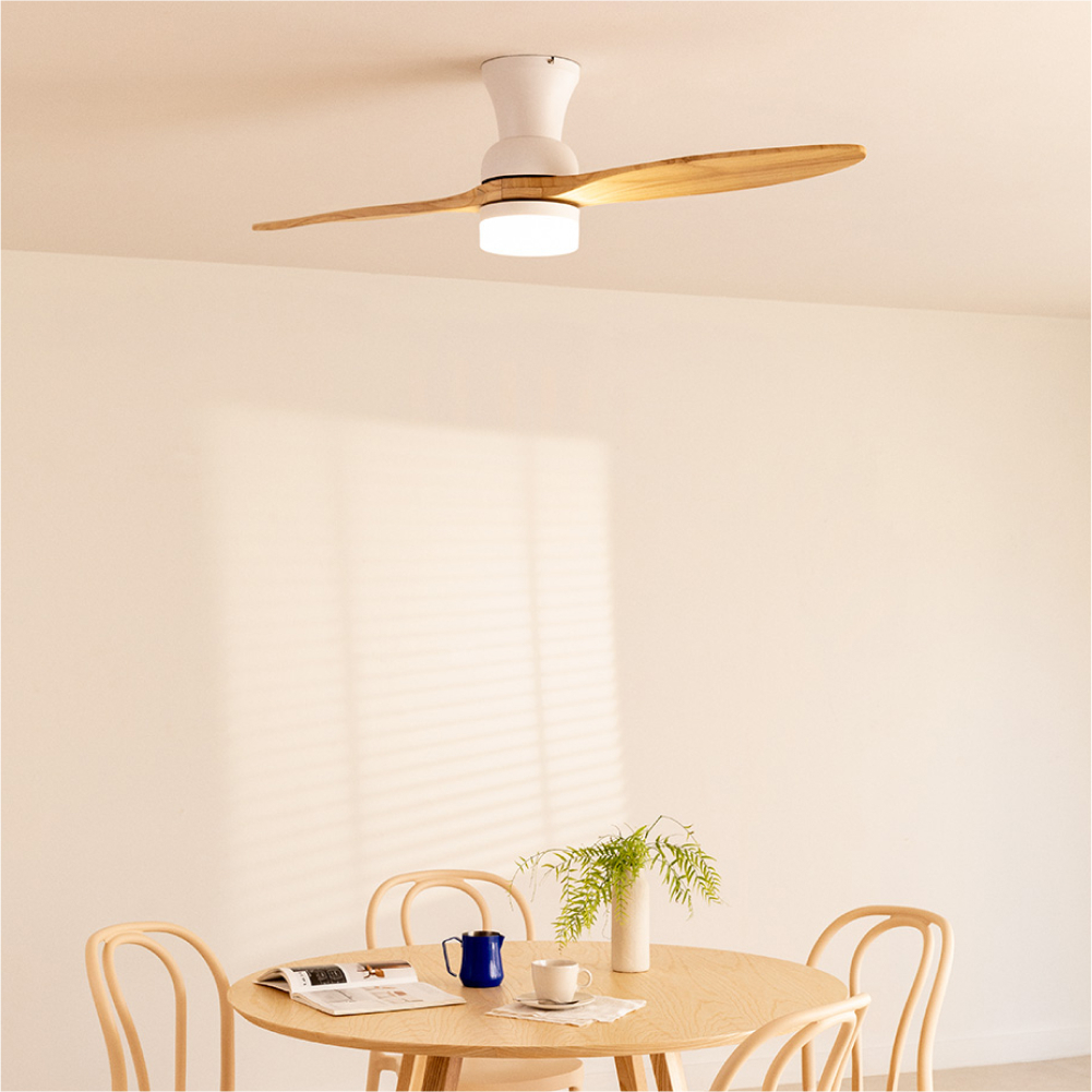 WIND PROP - Silent 40W ceiling fan Ø132 cm 100% wood M (Ø132cm) (rooms 10m²-25m²)