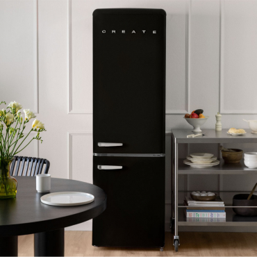 FRIDGE STYLANCE 244L - Retro Style Combi Refrigerator Matte Black