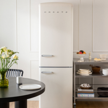 FRIDGE STYLANCE 330L - Retro Style Combi Refrigerator Offwhite