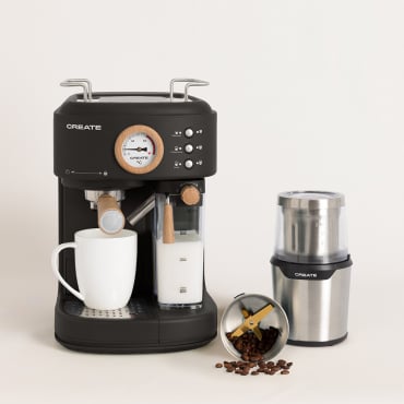 Pack THERA RETRO PRO Semi-automatic espresso machine + MILL PRO Coffee and spices grinder Black