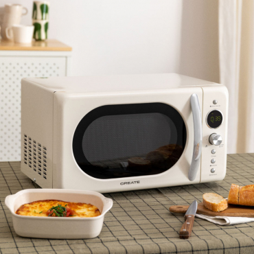 MICROWAVE RETRO - 900W digital microwave grill Offwhite