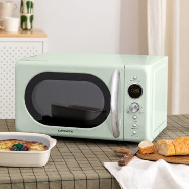 MICROWAVE RETRO - 900W digital microwave grill Pastel green
