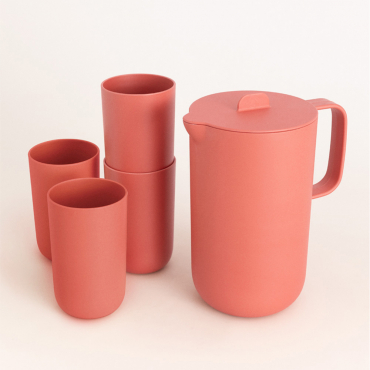 KITCHENWARE OUTDOOR ECO - Set of 2L jug and 4 500ml cups Terracotta