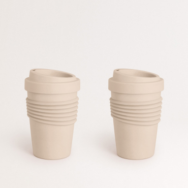 KITCHENWARE OUTDOOR ECO - Recycled coffee cup with lid Sand