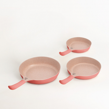 Cookware with 3 aluminum pans Terracotta & Copper