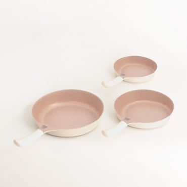 Cookware with 3 aluminum pans Sand & Copper