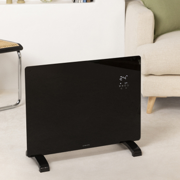 WARM CRYSTAL 1500W - Glass convection heater with Wifi Black