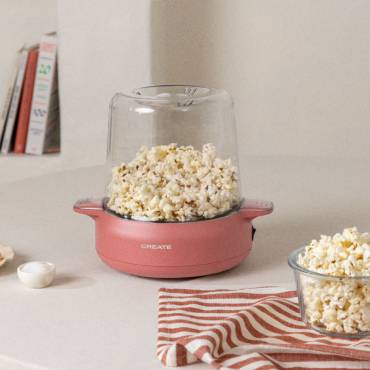 POPCORN MAKER STUDIO - Popcorn machine with butter melter Terracotta