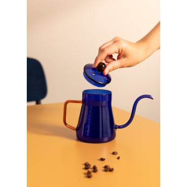 AMBAR COLLECTION - Borosilicate 350ml Glass Teapot Cobalt blue
