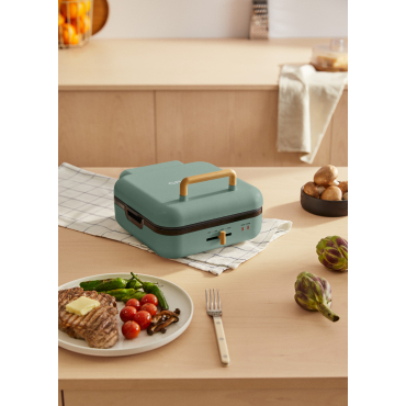 STONE STUDIO PRO - Multifunction grill with 180o opening Sage