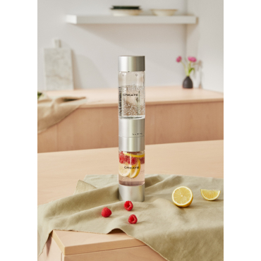 Double bottle (500ml+350ml) for SODA MAKER STUDIO Silver