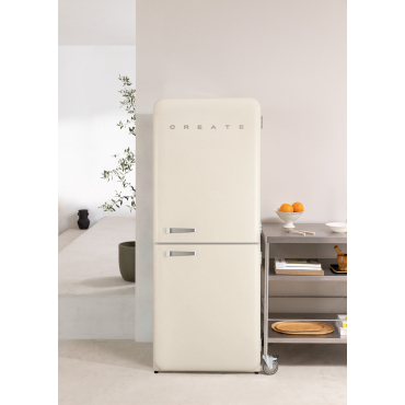 FRIDGE RETRO COMBI - Retro Style Combi Refrigerator 401L Offwhite