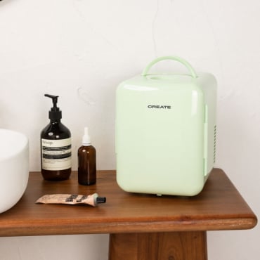 FRIDGE MINI BOX - 4L hot and cold mini fridge for cosmetics Pastel green