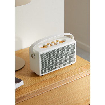 SPEAKER RETRO - Portable speaker with Bluetooth, USB, and AUX Offwhite