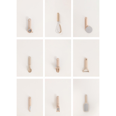 KITCHENWARE STUDIO - Pack of 9 kitchen utensils Sand
