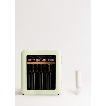 WINECOOLER RETRO - Retro-style electric wine cooler for 12, 45 or 76 bottles Pastel green