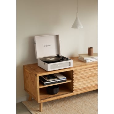 RECORD PLAYER RETRO - Retro Record Player with Bluetooth, USB, SD, MicroSD and MP3 record/player Off-white