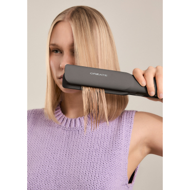 CERAMIC AIR STYLER DUAL - 2-in-1 ionic hair dryer straightener for wet or dry hair with ceramic coating Graphite