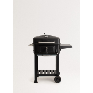 BBQ SMOKEY PRO - Charcoal smoker barbecue with adjustable grate and folding side table Exclusive