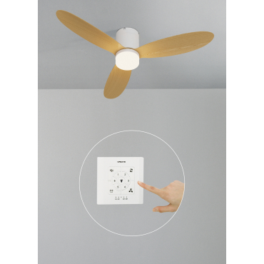 WIND LITE - 40W silent ceiling fan Ø132 cm suitable for indoor and outdoor use Wall controller + Remote control