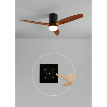 WIND CALM NATURAL WOOD - Silent 40W ceiling fan 100% wood various sizes Wall controller + Remote control