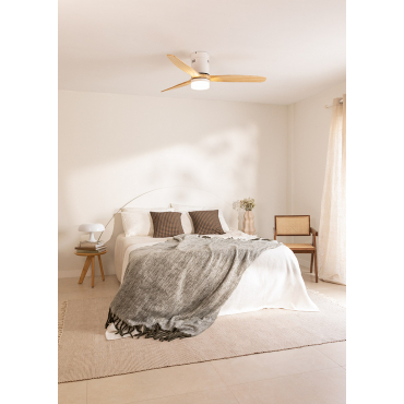 WIND CALM NATURAL WOOD - Silent 40W ceiling fan 100% wood various sizes Remote control