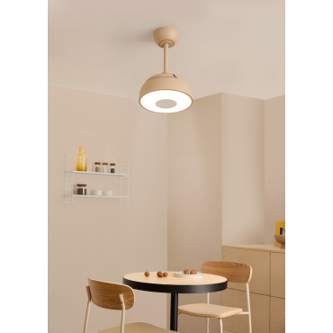 WIND CLEAR CUP - Ceiling fan 40W silent Ø55cm retractable blades with LED light With light