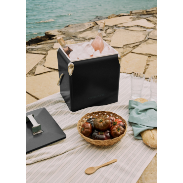 COOLER RETRO - 13L Thermal Portable Cooler with Bottle Opener Black