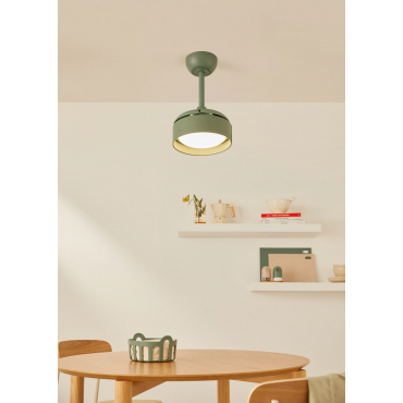 WIND CLEAR LAMP - Silent 40W ceiling fan Ø55cm with retractable blades and LED light With light