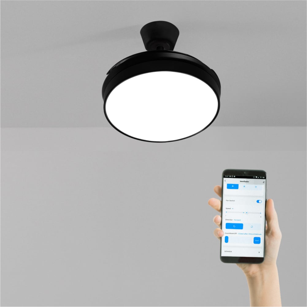 WIND CLEAR - Ceiling fan 40W silent retractable blades with LED light various sizes WIFI + Remote control