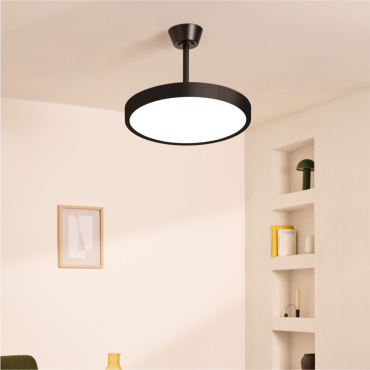 WIND CLEAR STUDIO - 40W ceiling fan, silent, with retractable blades and LED light, various sizes Remote control