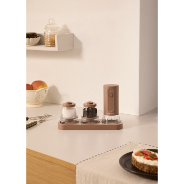 SPICE GRINDER STUDIO PRO - Electric Spice Grinder with Interchangeable Containers Mocha