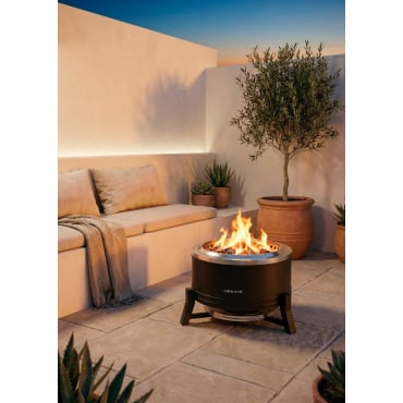 FIRE PIT ROUND - 12 kW smokeless outdoor pellet fire pit Black