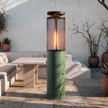 FIRE ROUND PELLET HEATER - 17.5 kW Smokeless Outdoor Pellet Stove Sage