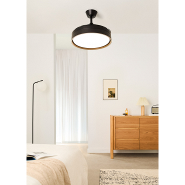 WIND CLEAR EDGE - 40W silent ceiling fan Ø107 cm with retractable blades and LED light Remote control