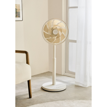 AIR STAND 3D - Ultra-quiet 30W 3D oscillating pedestal fan Off-white