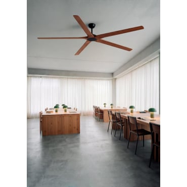 WIND INDUSTRIAL WOOD - Silent 40W ceiling fan made of 100% wood, available in various sizes Without light