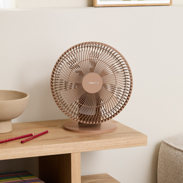 AIR DUAL COMPACT - Rechargeable 10W table and wall fan Mocha